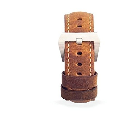 Nomad - Strap for Apple Watch Italian Leather Replacement Band and Clasp Italian Tan with Silver Hardware