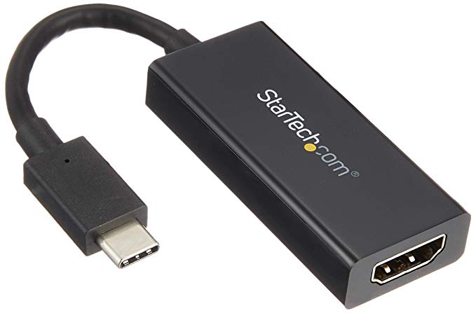StarTech.com USB C to HDMI Adapter with HDR - 4K 60Hz - Black - USB (3.1) Type C to HDMI Monitor Converter (CDP2HD4K60H)