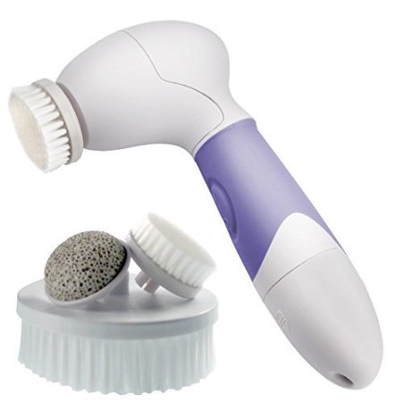 Spin for Perfect Skin - Skin Cleansing Face and Body Brush, Microdermabrasion Exfoliator System - Purple