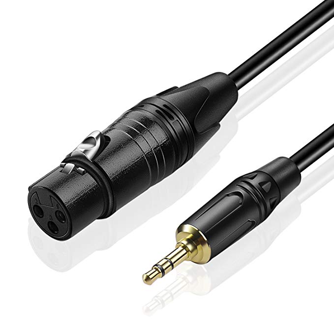 TNP 3.5mm (1/8 inch) to XLR Cable (6FT) Male to Female TRS Stereo Headphone AUX Audio Jack Plug Converter Wire Cord for Laptop, Tablet, Audio Equipment