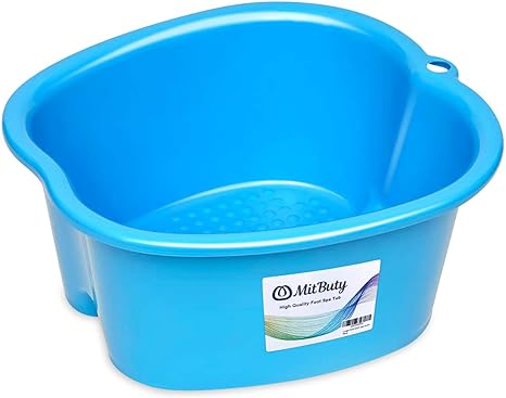 MitButy Large Foot Bath Spa Bowl for Home Use - Sturdy Plastic Foot Soak Basin for Pedicure, Relax, Detox and Massage - Foot Tub Get Rid of Callus, Cuticles, Dead Skin - Fits All Size
