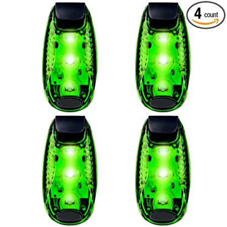 UMISHI 3 Modes LED Safety Lights 4 Packs Clip on Strobe Running Cycling Dog Collar Bike Tail Warning Light High Visibility Accessories for Reflective Gear