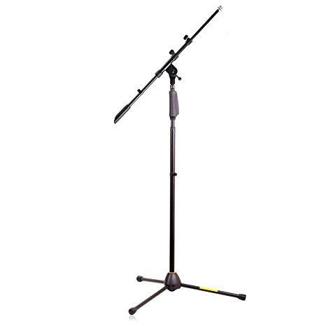 Hola! Music HPS-150TB Professional Tripod Microphone Stand with One-Hand Height Clutch and Telescopic Boom, Black