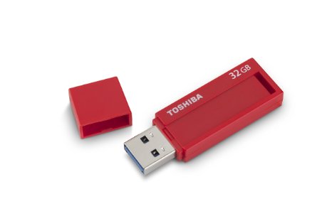 Toshiba TransMemory ID USB 3.0 Flash Drive 32GB - Red (PFU032U-1BLR)