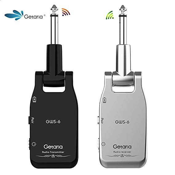 Getaria Audio Transmitter Receiver Wireless Guitar System Built-in Rechargeable Lithium Battery For Electric Guitar Bass GWS-6