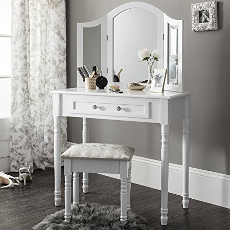Sienna | Dressing Table, Mirror & Stool Set| Premium Quality | Shabby Chic