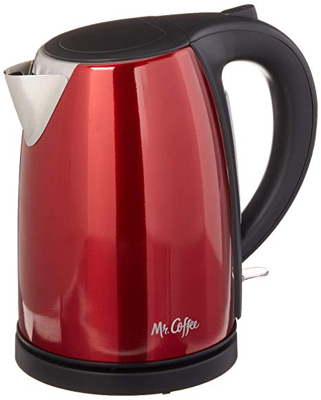Mr. Coffee Stainless Steel Electric Kettle, Red