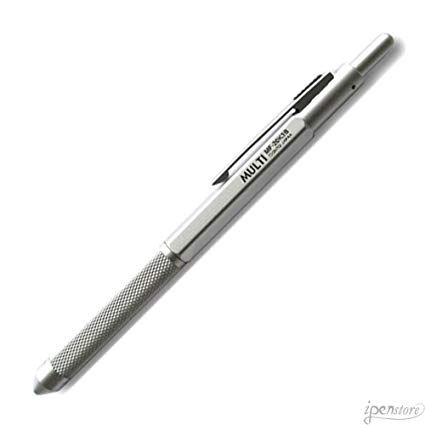 Ohto MF-20K3B Multi-Pen, Hexagon Barrel, Knurled Grip, 3 Points, Matte Silver