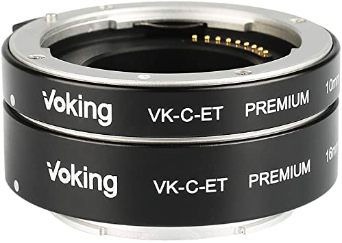 Voking VK-C-ET 10mm 16mm Metal AF Auto Focus Macro Close-up Extension Tube Adapter Ring Kit for Canon Mirrorless Canon M2 M3 M5 M6 M10 M50 M100 M6 Mark II EOS-M Cameras