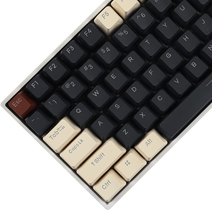 YMDK Double Shot 108 Dyed PBT Shine Through OEM Profile Keycap Rainbow Carbon Sunset Backlit Keycaps for MX Switches Mechanical Keyboard（Only Keycap）（Wild 122