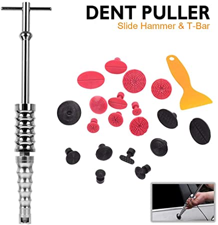 WHDZ 21PCS Car Dent Repair Tools Dent Puller Paintless Removal Kit Paintless Dent Repair Puller Grip PRO Slide Hammer Tool Glue Puller Tabs for Vehicle SUV Car Auto Body Hail Damage Remover