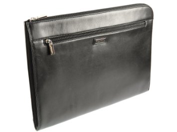 Visconti BOND - Black Leather Under Arm Folio, Portfolio File Case / Business Paper Carry Case -18238