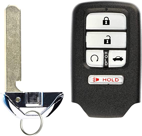 KeylessOption Keyless Entry Remote Start Smart Car Key Fob for Honda Civic 2016 2017 2018 KR5V2X