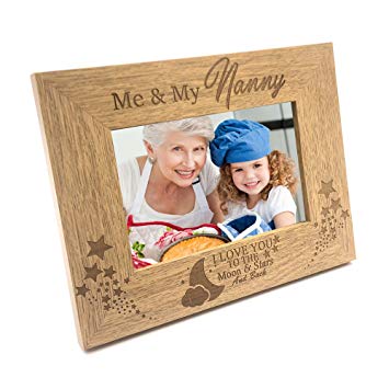 ukgiftstoreonline Me and My Nanny Love You To The Moon Photo Frame Gift (4 x 6 Inch)