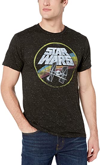 STAR WARS Classic Logo and Tie Fighter Men's Short Sleeve T-Shirt