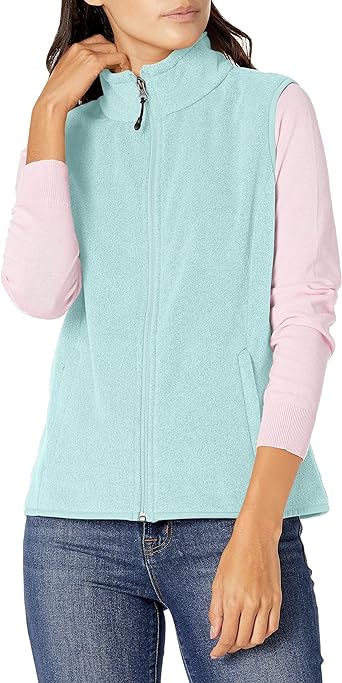 AMAZON ESSENTIALS Women's Plus Size Classic-Fit Sleeveless Polar Soft Fleece Vest (Available in Plus Size), Aqua Blue, 2X