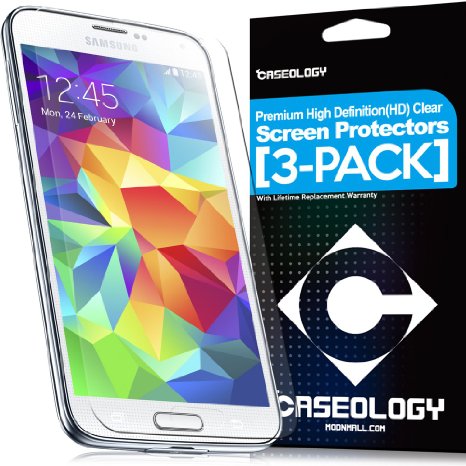 Caseology Screen Protector LCD HD Premium Clarity Crystal Clear for Galaxy S5 - 3 Pack