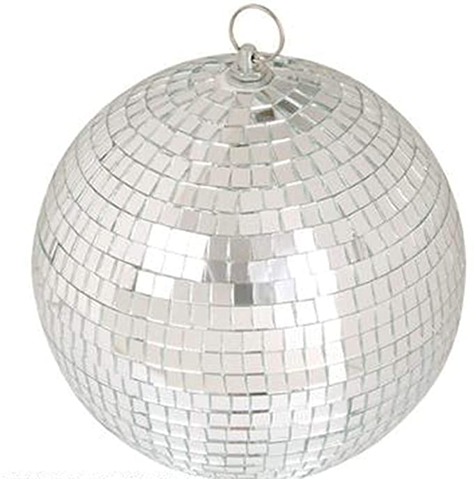 Big Mo's Toys Mirror Ball - Silver Hanging Disco Ball Party Decoration Accessories for 70s Parties