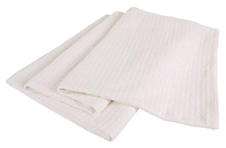 Elite Home Grand Hotel All-Natural 100-Percent Cotton Basket Woven Blanket Full/Queen Size, White
