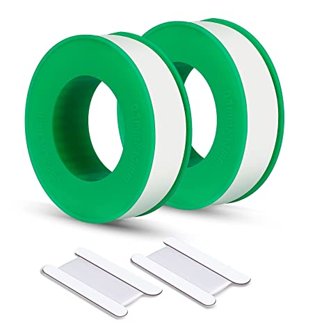 KINBOM 2 Rolls 0.5x708inch Thread Seal PTFE Plumbing Tapes Plumber Tape Teflon Pipes Tape and 2pcs 0.5x39inch Portable Teflon Tapes for Pipes Sealing Shower Head Joint (Green)