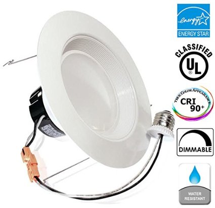 13Watt 5/6"-Inch ENERGY STAR UL-Listed Dimmable Baffle LED Recessed Lighting Light Retrofit Kit Fixture Downlight , 2700K Warm White LED Ceiling Light, Wet Location -- 800LM, CRI 90 (ALSO fits 5" Inch Cans) *5 Year Warranty*