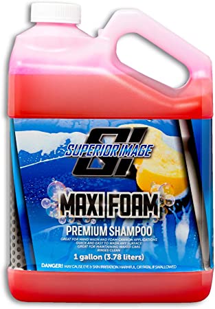 Superior Image Maxi-Foam Car Wash Soap and Shampoo, Cherry Scent (1 Gallon) Proven Car Care Highly Concentrated 240:1 pH Neutral Soap. Extreme Cleaning Power with Maximum Foam