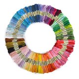 Tinksky 100 Skeins of 8M Multi-color Soft Cotton Cross Stitch Embroidery Threads Floss Sewing Threads Random Color