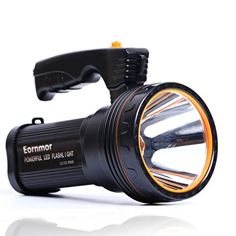 Eornmor Outdoor Handheld Portable Flashlight Waterproof Rechargeable Super Bright LED Spotlight Torch Searchlight 9000mah