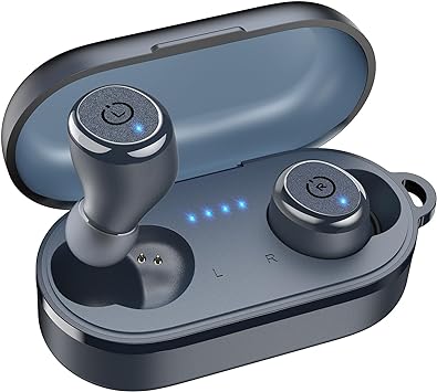 TOZO T10 Wireless Earbuds Bluetooth 5.3 Headphones, App Customize EQ, Ergonomic Design, 55H Playtime, Wireless Charging Case, IPX8 Waterproof Powerful Sound in-Ear Headset Blue(New Upgraded)