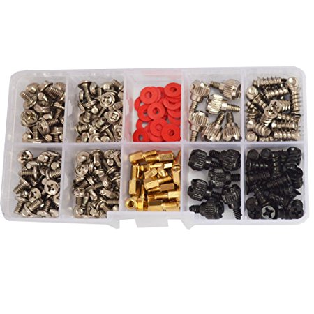 227pcs Computer Screws PC Standoff M3 M5 M6 Phillips Head Assortment Kit for Hard Drive Computer Case Motherboard fan power graphics