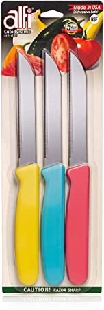 Alfi All-purpose Knives Aerospace Precision Pointed-tip (Pastel Multi-Color 3 Pack)