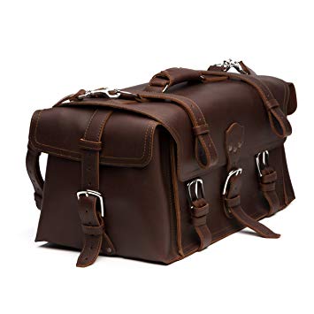 Saddleback Leather Co. Large Side Pocket Full Grain Leather Versatile Duffle Bag for Travel Includes 100 Year Warranty