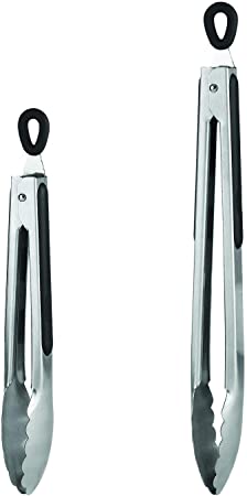 Fox Run Bundle Locking Tongs, 12" and 9", Stainless Steel