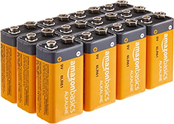 Amazon Basics 12 Units Pack 9 Volt Performance All-Purpose Alkaline Batteries, 5-Year Shelf Life, Easy to Open Value Package