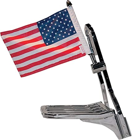 Pro Pad RFM-SQSB15 Sissy Bar Square Motorcycle Flag Mount Kit and 10" x 15" USA Flag.6" Square Bar, Fits 1/2" Vertical Square Bar, Stainless Steel, Made in The USA