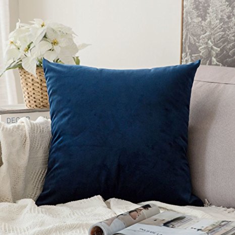 Miulee Velvet Soft Soild Decorative Square Throw Pillow Covers Set Cushion Case for Sofa Bedroom Car 18 x 18 Inch 45 x 45 Cm