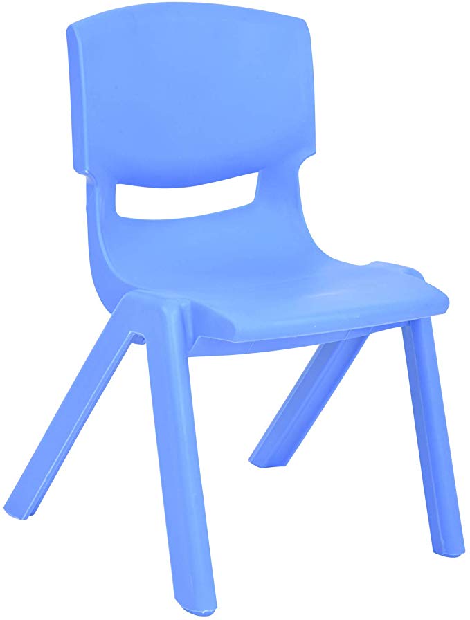 JOON Stackable Plastic Kids Learning Chairs, 20.8x12.5 Inches, The Perfect Chair for Playrooms, Schools, Daycares and Home (Blue)