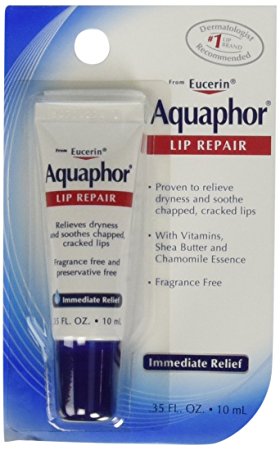 Aquaphor Lip Repair Tube Blister Card, 0.35 Ounce (Pack of 4)