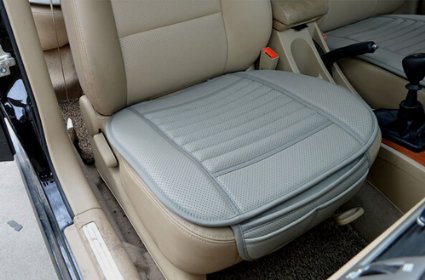 EDEALYN High Quality Four Seasons General Pu Leather Bamboo Charcoal Breathable Comfortable Car Interior Seat Cushion Cover Pad Mat for Auto Car Supplies Office Chair
