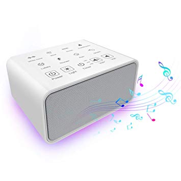 White Noise Machine, Sound Therapy Machine, Baby Sound Machine, with 18 Soothing Natural Sounds, 3 Timer, and Background Night Light (White)