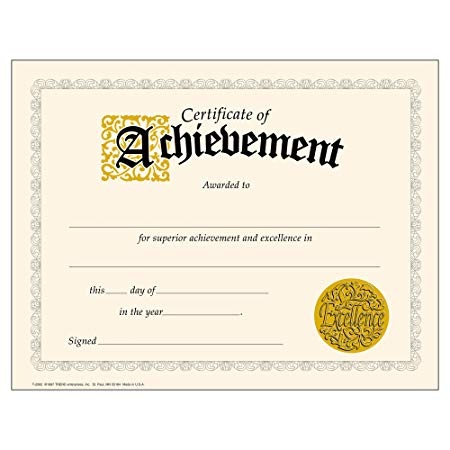 TREND enterprises, Inc. Certificate of Achievement Classic Certificates, 30 ct