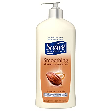 Suave Body Lotion, Smoothing with Cocoa Butter and Shea 18 oz (Pack of 6)