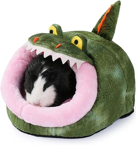 JanYoo Bearded Dragon Ferret Accessories for Cage Chinchilla Hideout Cave Bed Toys House Cute Cube Cup Hide Large
