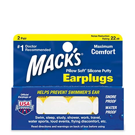 Mack's Pillow Soft Silicone Putty White Ear Plugs (1 Pack (2 Pairs))