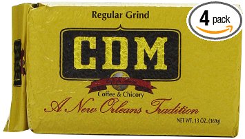 CDM Coffee and Chicory, Regular Grind, 13-Ounce Bricks (Pack of 4)
