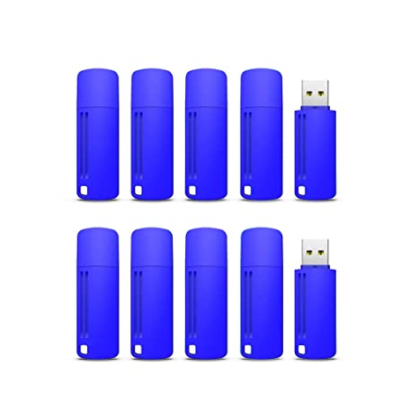 KEXIN Flash Drive 1 GB 10 Pack USB Flash Drive Thumb Drive Bulk Pack 1 GB Design in Snapcap USB 2.0 Blue