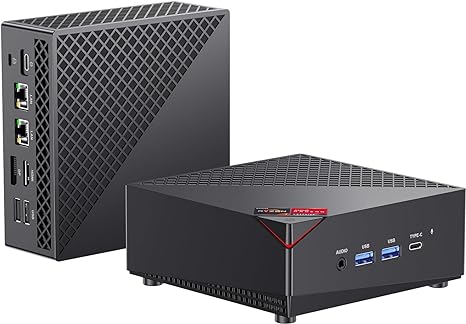 [Dual LAN] Mini Gaming PC, AMD Ryzen 7 5700U (8C/16T, up to 4.3Ghz) 16GB DDR4 512GB SSD Mini PC Dual Channel, Mini Computers 4K@60Hz Triple Display Mini Desktop Computers Portable WiFi 6/Bluetooth 5.2