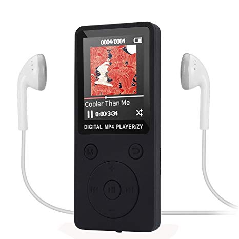 Fenleo MP3/MP4 Music Player, Portable Audio Player with Photo Viewer, FM Radio, Built-in Microphone, Voice Recorder, E-book, 1.8’’ Screen, 32G TF Card Support(not included) with Headphone & Data Cable