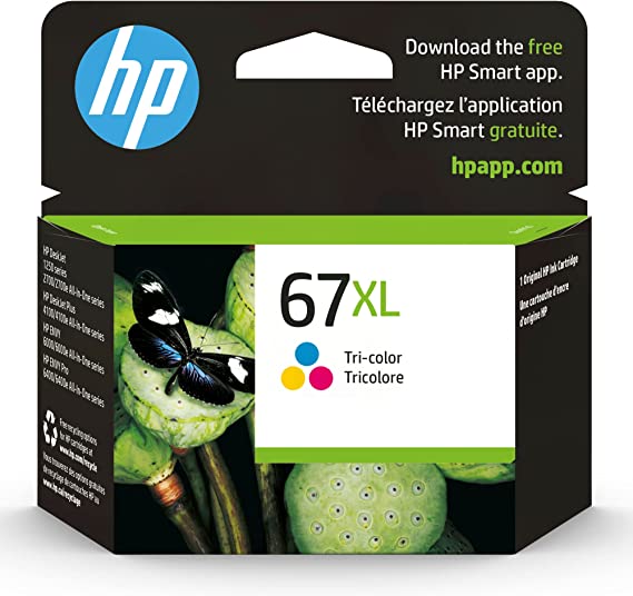 HP Original 67XL Tri-Color High-Yield Ink Cartridge | Works with HP DeskJet 1255, 2700, 4100 Series, HP Envy 6000, 6400 Series | Eligible for Instant Ink | 3YM58AN