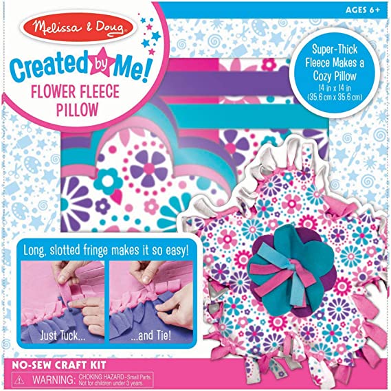 Melissa & Doug Created by Me! Flower Fleece Throw Pillow No-Sew Craft Kit